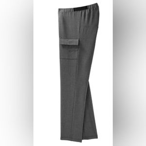 NWT Silverts Mens Large Easy Grip Pull On Cargo Pants Charcoal Gray Adaptive NEW